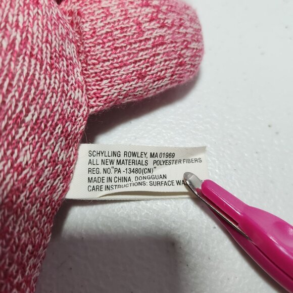 Schylling Rowley Sock Monkey 7 inch Plush Red White Hat Stuffed Animal Toy - Picture 3 of 4